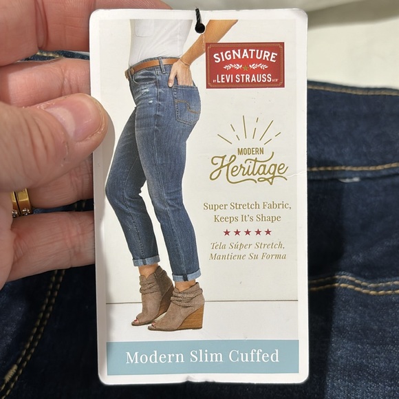 Signature Levi 6 stretch cuffed ankle jegging jeans back pockets nwt - Picture 5 of 12